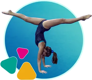 Gymnast Handstand Split Balance PNG Image