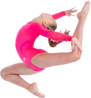 Gymnast Performing Back Bend PNG Image