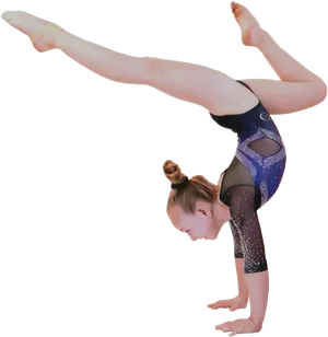 Gymnast Performing Handstand Skill PNG Image