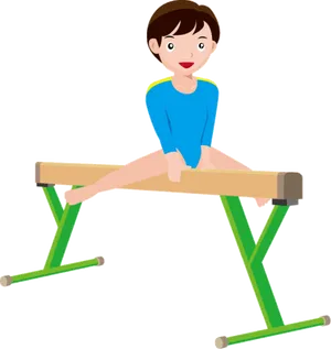 Gymnaston Pommel Horse Cartoon PNG Image