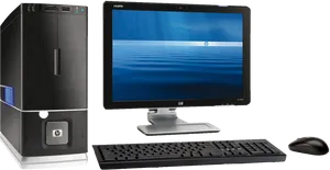 H P Desktop Computer Setup PNG Image