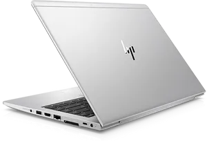 H P Laptop White Back View PNG Image