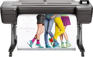 H P Large Format Printer Colorful Fashion Print PNG Image