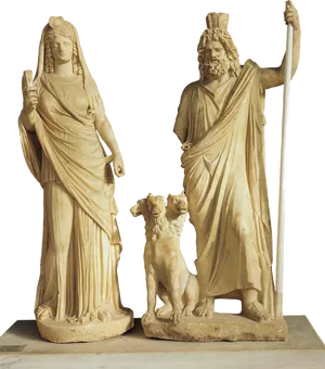 Hades_and_ Persephone_ Statues PNG Image