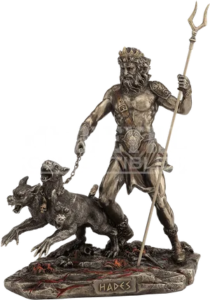 Hadesand Cerberus Statue PNG Image