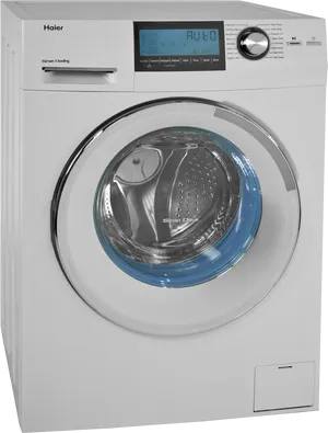 Haier_ Front_ Load_ Washing_ Machine PNG Image