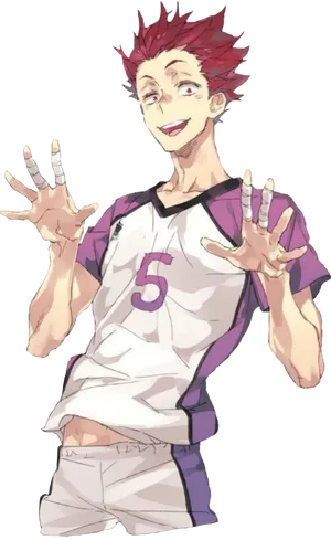 Haikyuu Character In Volleyball Jersey PNG Image