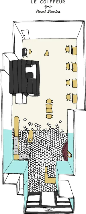 Hair Salon Floor Plan Design PNG Image