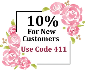 Hair Salon_ New Customer Discount_10 Percent_ Code411 PNG Image