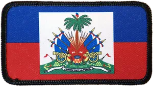 Haitian Flag Embroidered Patch PNG Image