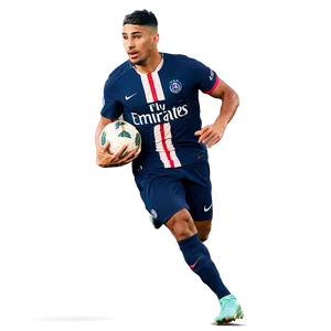 Hakimi In Action Psg Match Png 46 PNG Image