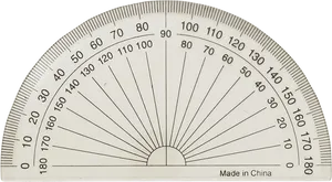 Half Circle Protractor Measurement Tool PNG Image