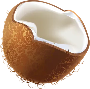 Half Coconut Graphic PNG
