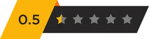 Half Star Rating Graphic PNG Image