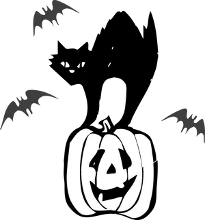 Halloween Black Caton Pumpkin PNG Image