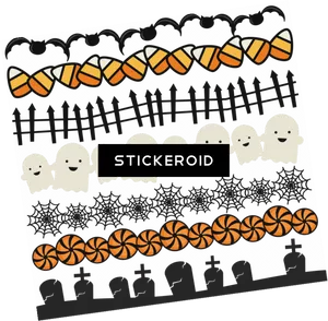 Halloween Border Clipart Candy Corn Ghosts PNG Image