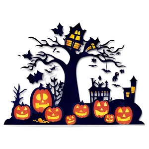 Halloween Paper Cut Out Decor Png 80 PNG Image