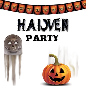 Halloween Party Banner Design Png Etx86 PNG Image