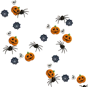 Halloween Pattern Pumpkins Spiders Web PNG Image