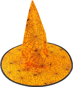 Halloween Spiderweb Witch Hat PNG Image