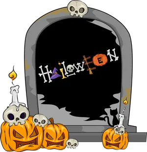 Halloween Tombstone Decoration PNG Image