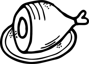 Ham Clipart Blackand White PNG Image