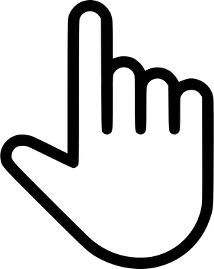 Hand Cursor Outline Graphic PNG Image