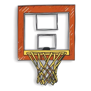 Hand-drawn Basketball Goal Artistic Png Hrh PNG Image