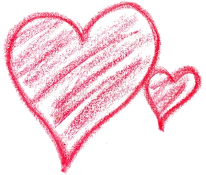 Hand Drawn Chalk Hearts PNG Image