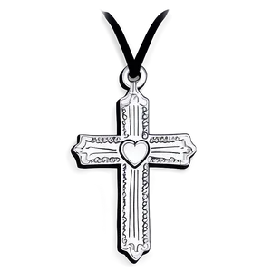 Hand-drawn Chrome Heart Cross Png 06132024 PNG Image