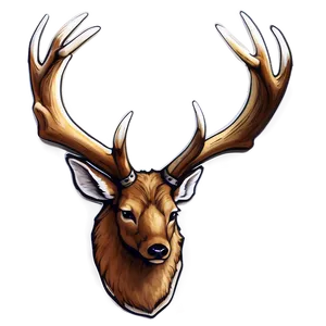 Hand-drawn Deer Antler Depiction Png Sdd45 PNG Image