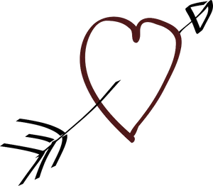 Hand Drawn Heartwith Arrow PNG Image