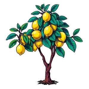 Hand-drawn Lemon Tree Png Wvs25 PNG Image