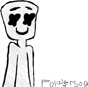 Hand Drawn Marshmello Smile PNG Image