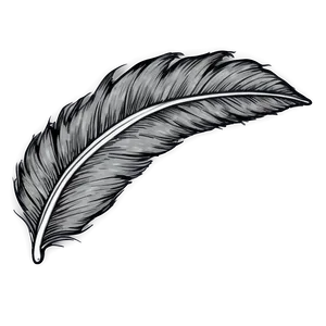 Hand-drawn Mono Feather Png Fih96 PNG Image