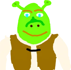 Hand Drawn Shrek Portrait PNG Image