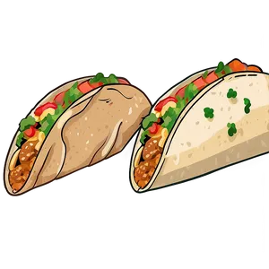 Hand Drawn Taco Clipart Png Bwk PNG Image