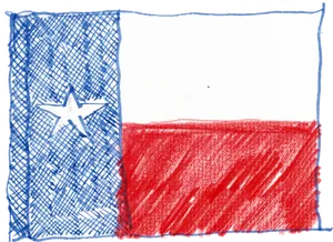 Hand Drawn Texas Flag Artwork PNG Image