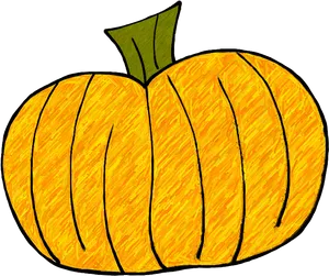 Hand Drawn Yellow Pumpkin.png PNG Image