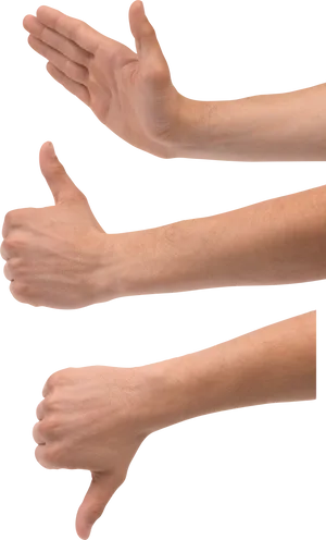 Hand Gestures Thumbs Up Down Side PNG Image