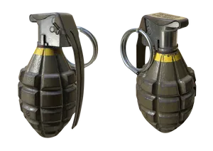 Hand Grenade Dual Views PNG Image