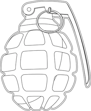 Hand Grenade Outline Drawing PNG Image