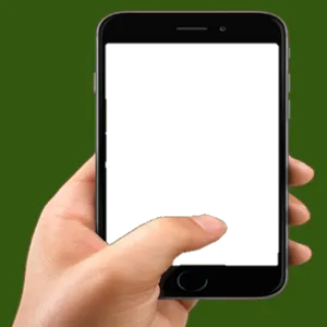 Hand Holding Black Smartphone PNG Image