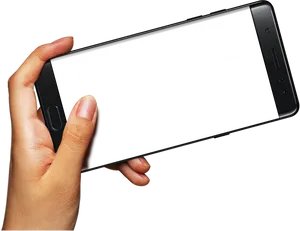 Hand Holding Black Smartphone PNG Image