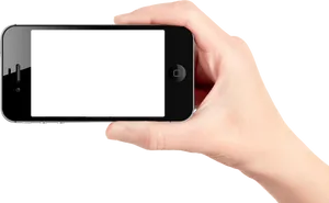 Hand Holding Black Smartphone Mockup PNG Image