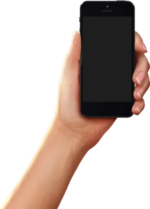 Hand Holding Black Smartphone.png PNG Image