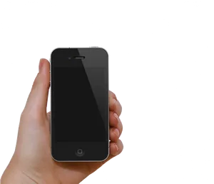 Hand Holding Black Smartphone PNG