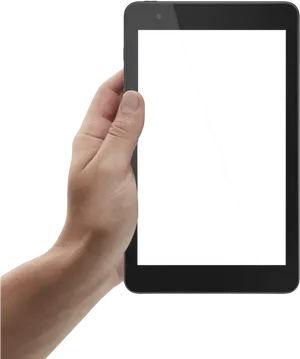 Hand Holding Blank Screen Tablet PNG Image