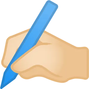 Hand Holding Blue Pencil PNG Image