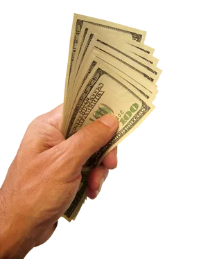 Hand Holding Cash Transparent Background PNG Image